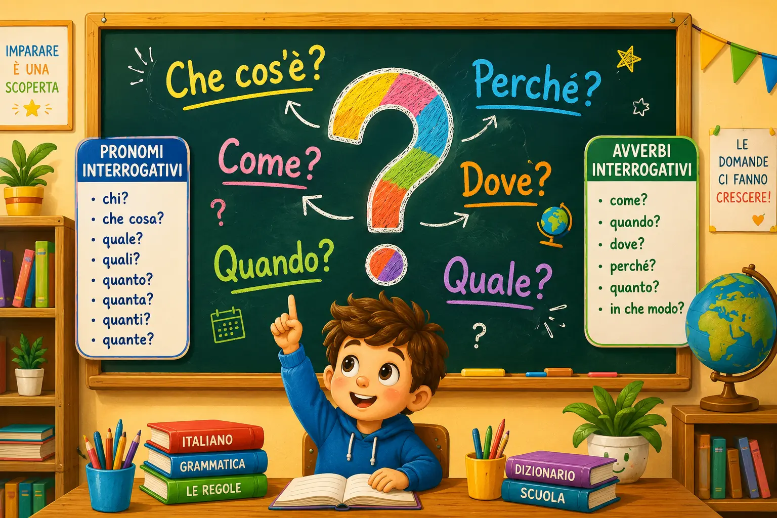 Parole interrogative in analisi grammaticale: come, quando, perché, dove e quale