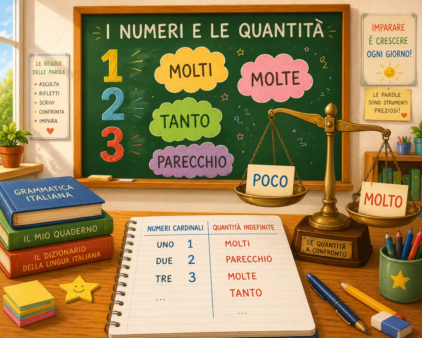 Analisi grammaticale di uno, due, tre, molti e tanto